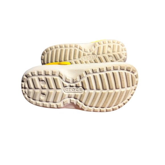 Crocs Jibbitz-Embellished Clogs With Yellow Strap & Blue Lining Size: M4/W6 - Picture 7 of 9